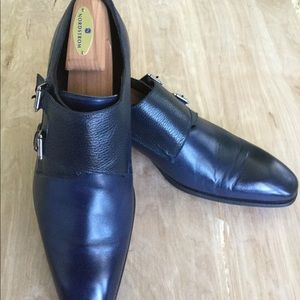 Mezlan Navy Blue Double Monk Strap